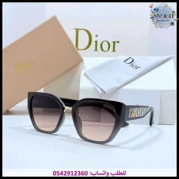 dior-women-cat-eye-sunglasses-black-brown نظارات ديور نسائي