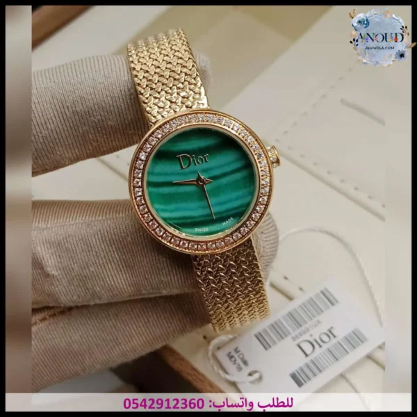 mf64 ساعة ديور نسائية (3) ساعة ديور نسائي ذهبي