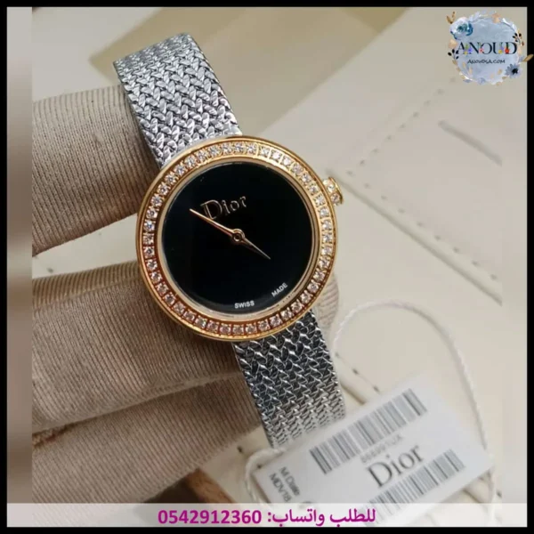 mf64 ساعة ديور نسائية (6) ساعة ديور مينا أسود
