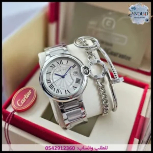 ساعه كارتير نسائيه فضي