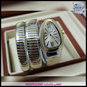 ساعة بولغاري ذهبي وفضي