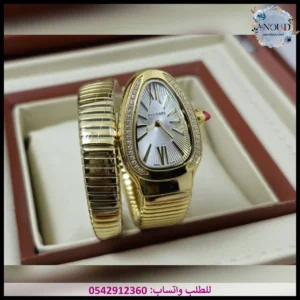 ساعة بولغاري ثعبان ذهبية