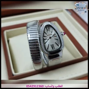 ساعة بولغاري ثعبان فضي