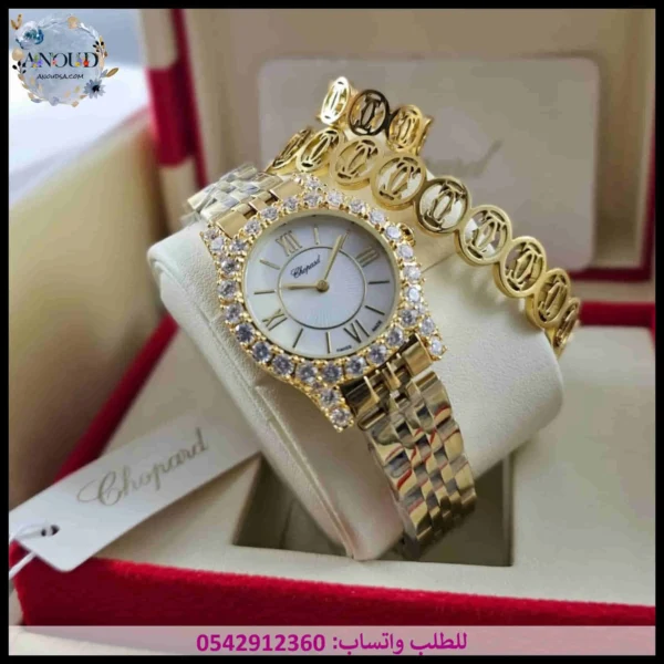 md77 (1) ساعة شوبارد مينا أبيض