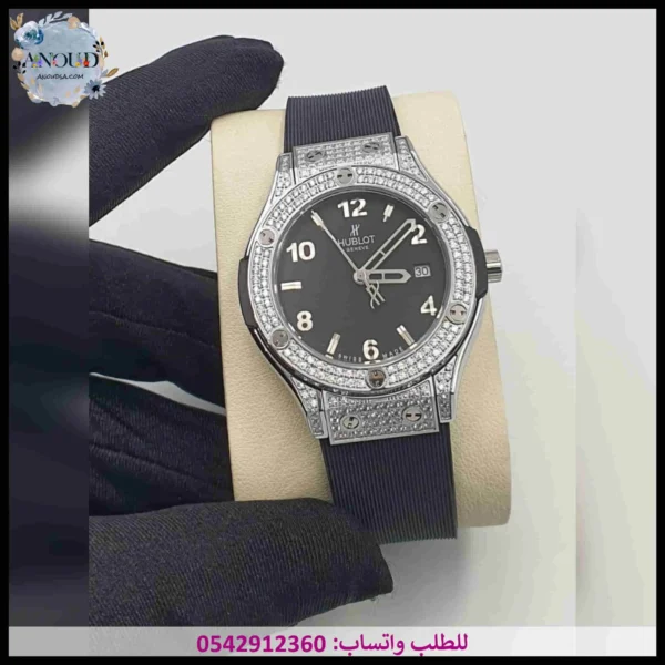 ساعة هوبلت نسائية سوداء