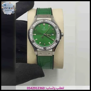 ساعة هوبلت نسائية خضراء