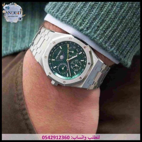 mf34 (1) ساعة ادمر بياجيه خضراء رجالية أوتوماتيك سير فضي ستيل | الرياض