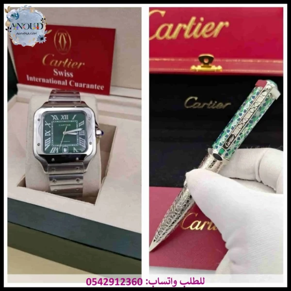 mf35 (1) ساعة كارتير رجالي أخضر
