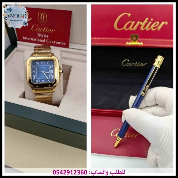 mf35 (5) ساعة كارتير سانتوس ذهبي