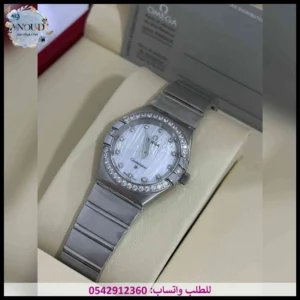 ساعه اوميغا لون فضي