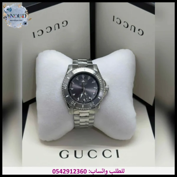 ساعة قوتشي مينا رمادي