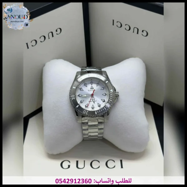 ساعة قوتشي رجالي فضية