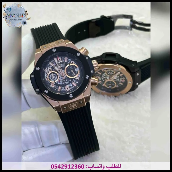 ساعة هوبلت ذهبي وردي