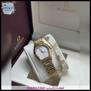 ساعة اقنر نسائية ذهبية