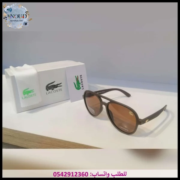 نظارة لاكوست دائرية بنية