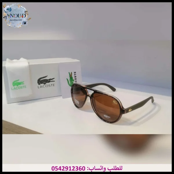 نظارة لاكوست دائرية بنية