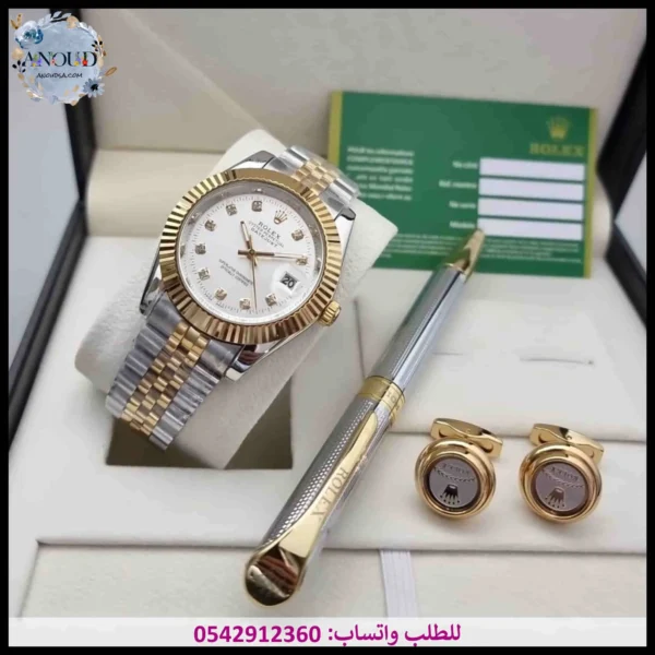 ساعة rolex مينا ابيض