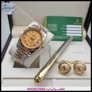 ساعة rolex مينا ذهبي