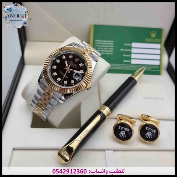 ساعة rolex مينا اسود