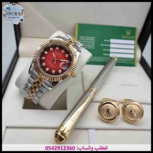 ساعة rolex مينا أحمر