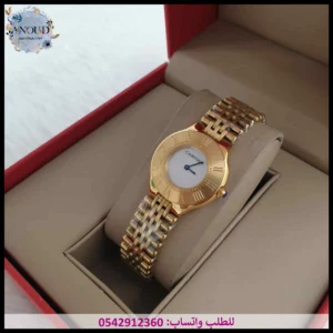 ساعة كارتير نسائية ذهبي