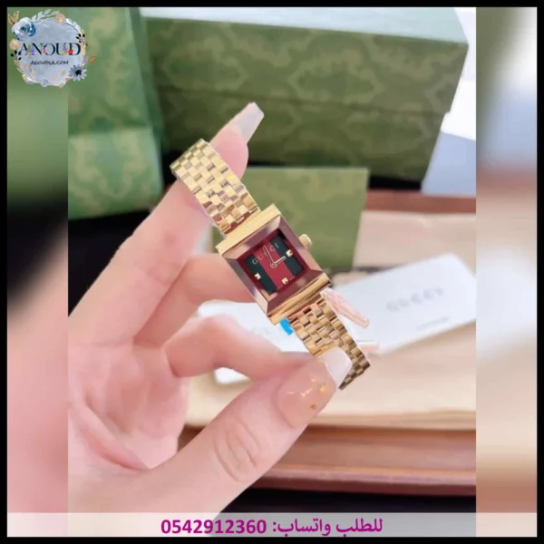 ساعة قوتشي مينا عنابي