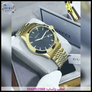 ساعة قوتشي رجالية ذهبي