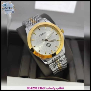 ساعة قوتشي فضي ذهبي