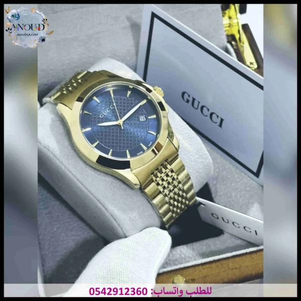 ساعة قوتشي رجالي ذهبية