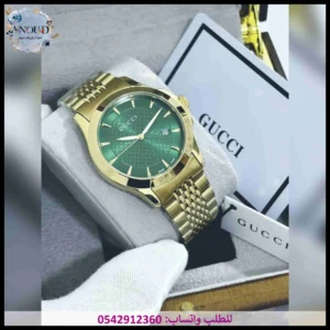 ساعة قوتشي رجالي ذهبية