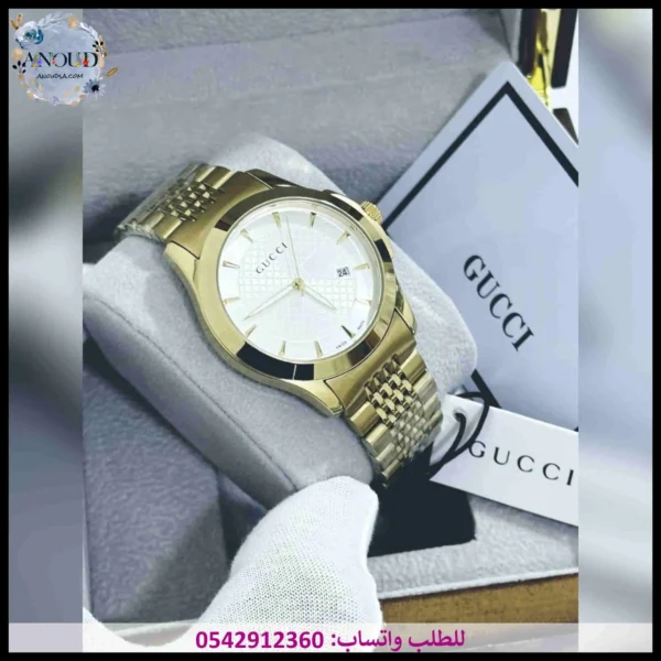 ساعة قوتشي رجالي ذهبي