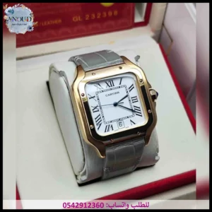 ساعة كارتير جلد رمادي