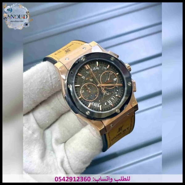 ساعة هوبلت جلد بني