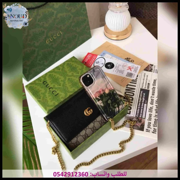 شنطة قوتشي أسود وبيج