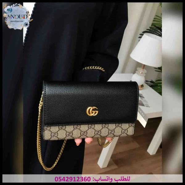 شنطة قوتشي أسود وبيج