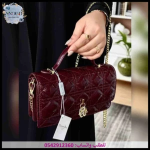 شنطة ديور عنابي لامع