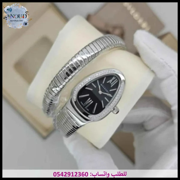 ساعة بولغاري فضية لفة