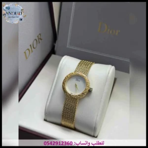 ساعة ديور نسائية ذهبي