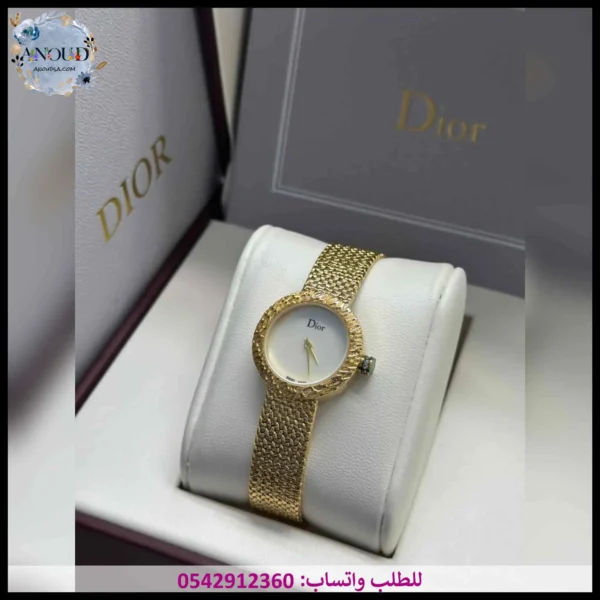 ساعة ديور نسائية ذهبي