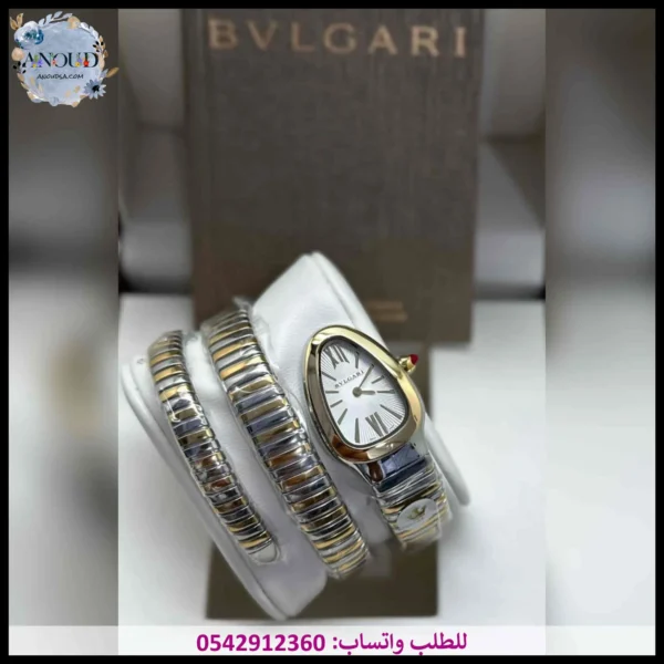 ساعه بولغاري فضي وذهبي