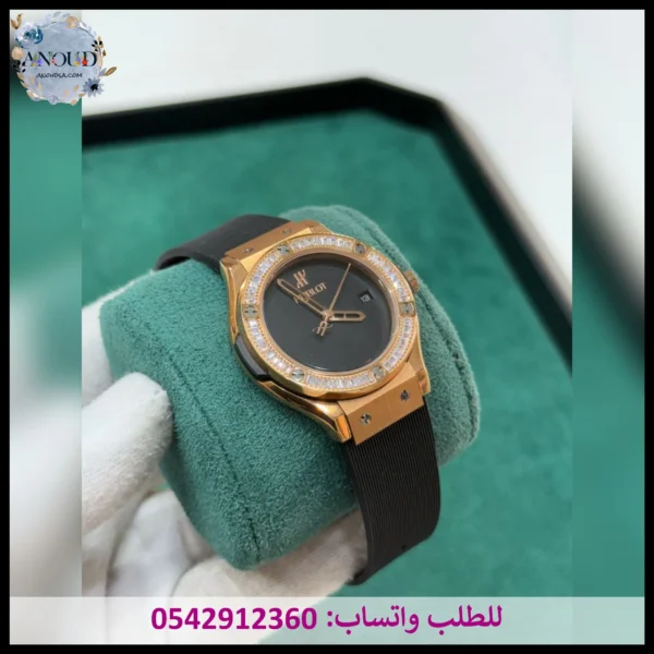 ساعة هوبلت نسائي أسود