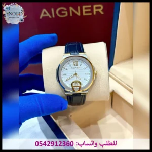 ساعة اقنر جلد كحلي