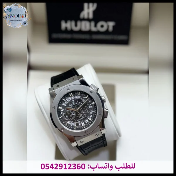 ساعة هوبلت جلد سوداء