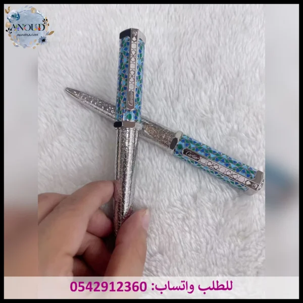mf87 (10) قلم كارتير أزرق فسيفساء