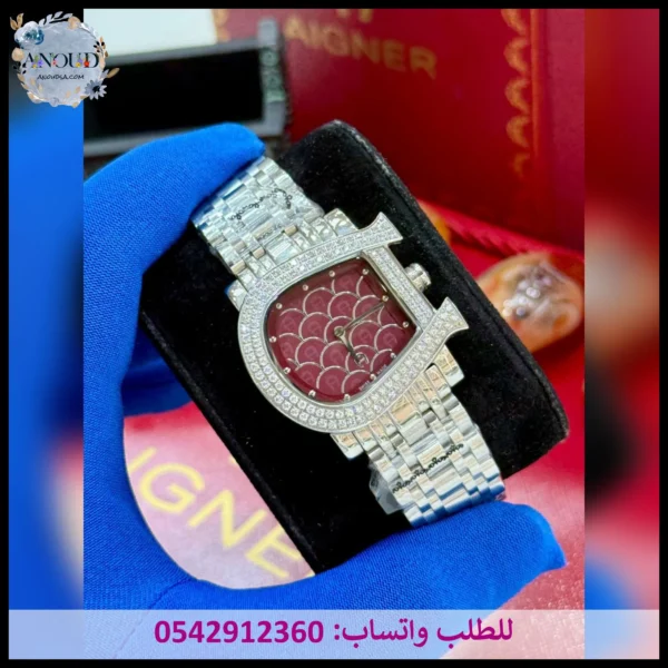 ساعة اقنر نسائي فضي