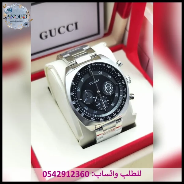 rad69 (6) ساعة قوتشي رجالي فضي