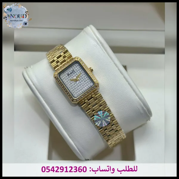 ساعة ادمر مربعة ذهبية
