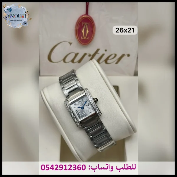 Rad289 ساعة كارتير تانك نسائي (7) ساعة كارتير تانك فضية